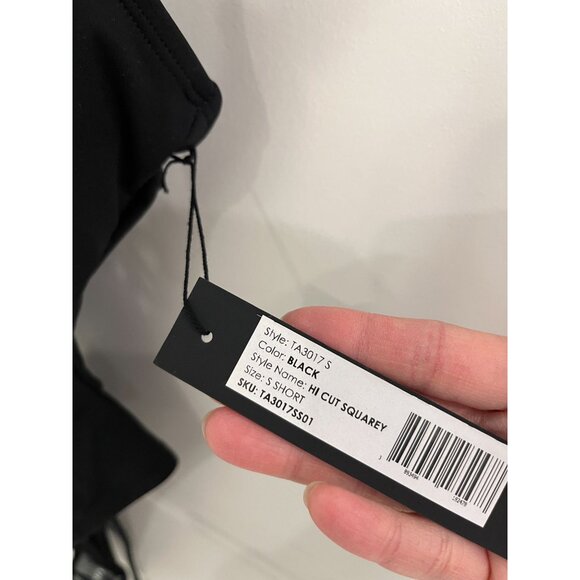 NWT TA3 Hi Cut Squarey One Piece Swimuit in Black S SMALL SHORT - Picture 6 of 9